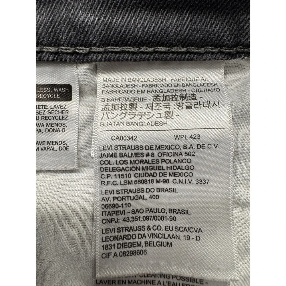 Levis 511 Tapered Slim Fit Men's Denim Jeans Size 34x31 (actual)‎ Charcoal Black
